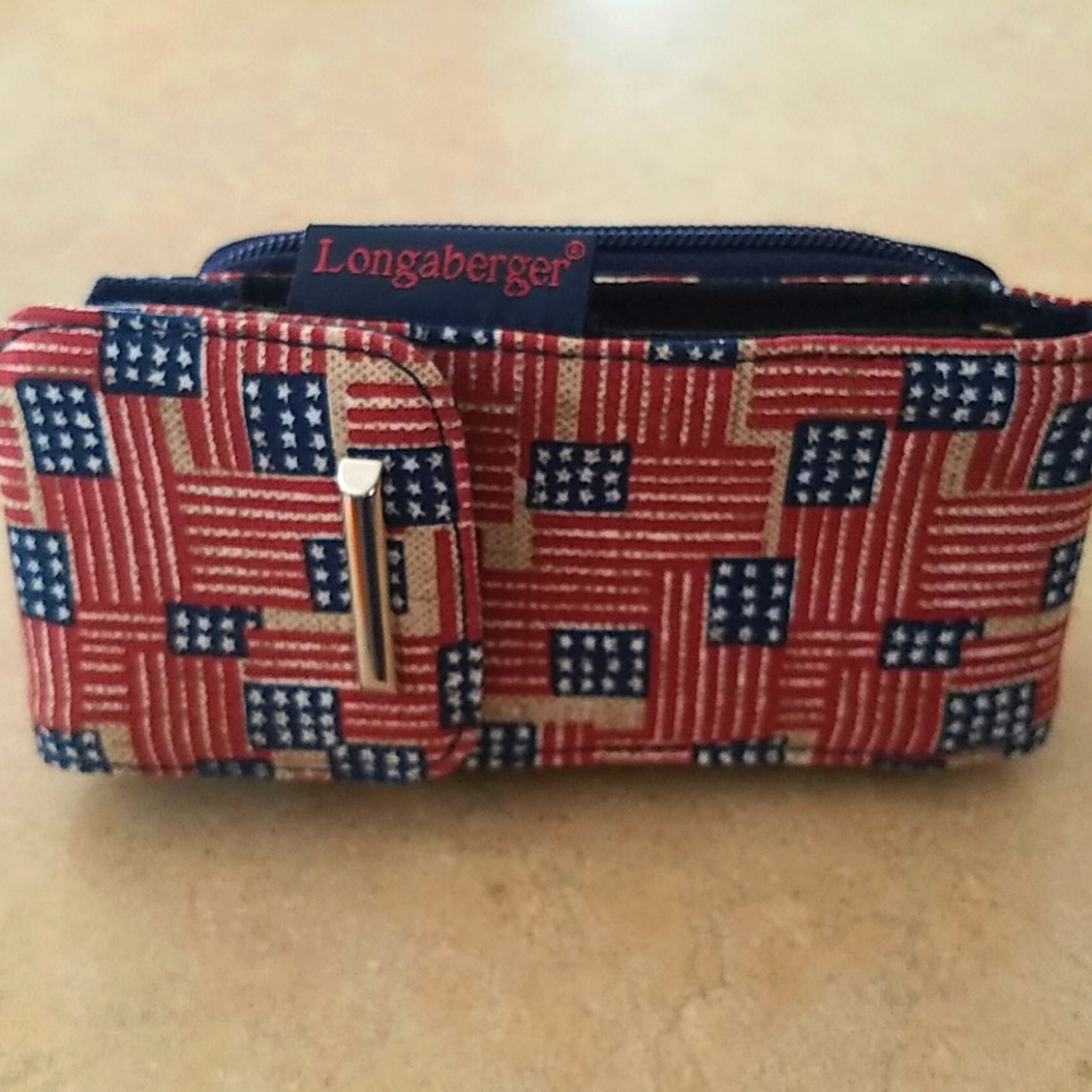 Vintage Unused Longaberger American Flag Wristlet